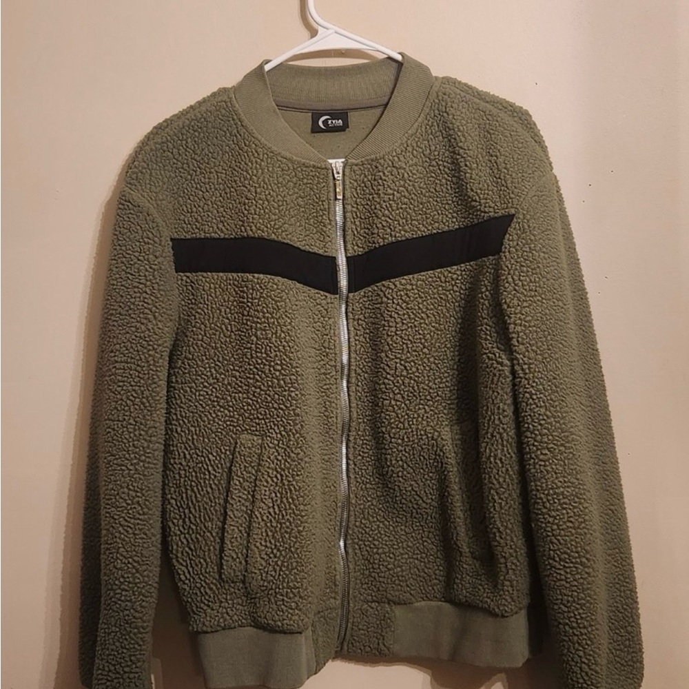 ZYIA Olive and Black Bomber Jacket - Picture 2 of 10